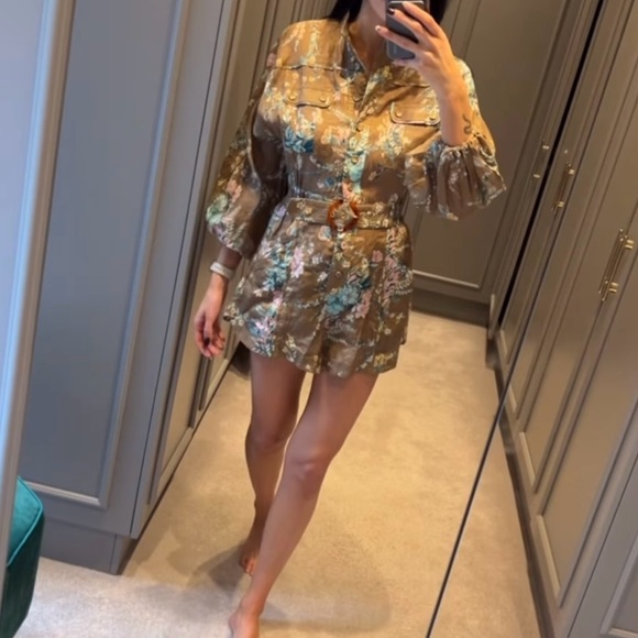 Zimmermann Pants - ZIMMERMANN Linen floral jumpsuit